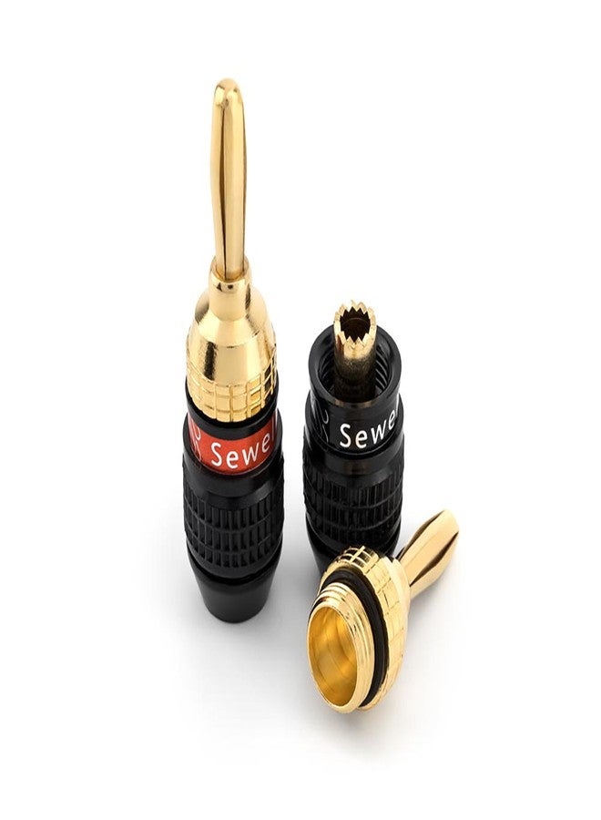 Sewell Deadbolt Banana Plugs 10-Pairs, Gold Plated Speaker Plugs, Quick Connect, Tool-Free, SW-29863-10 - Image 2